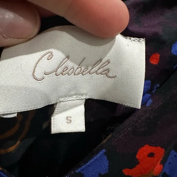 Cleobella Black and Blue Puff Sleeve Mini Dress - Picture 4 of 4